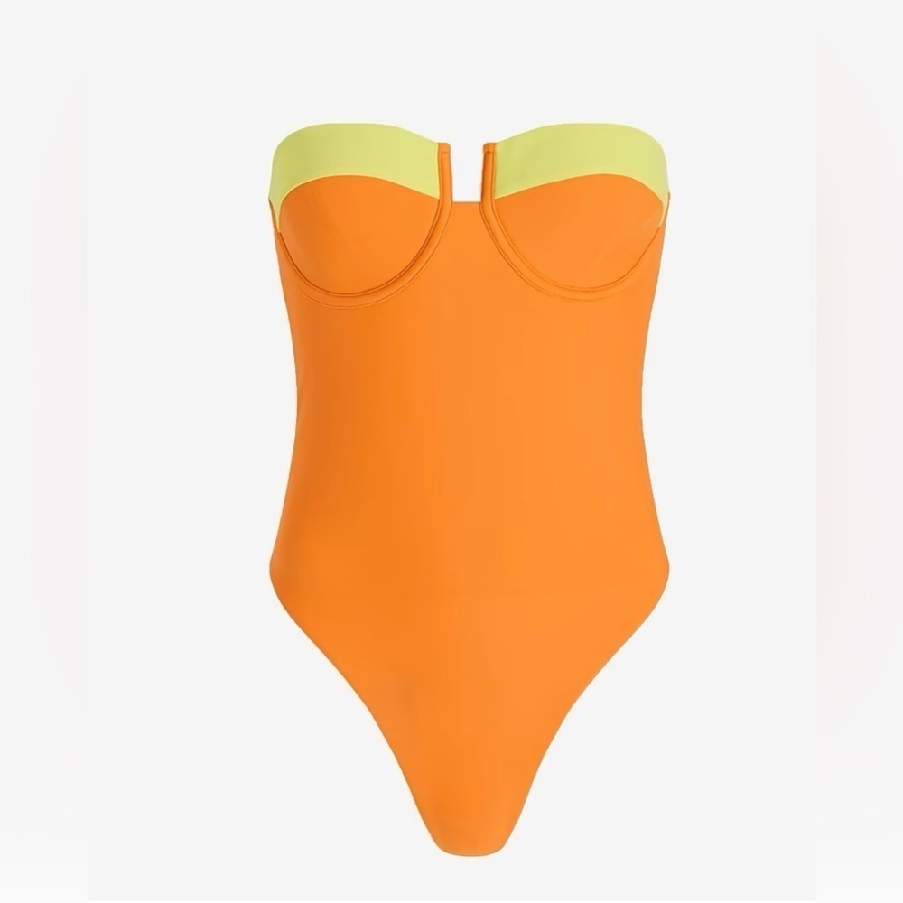 Express Color Block Balconette One Piece Swimsuit - Picture 6 of 9